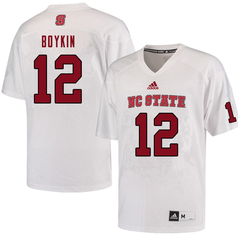 Men #12 Devan Boykin NC State Wolfpack College Football Jerseys Sale-White